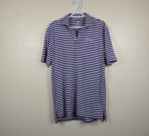 Southern Tide Mens' TCU Striped‎ Purple Polo Shirt Medium ECU